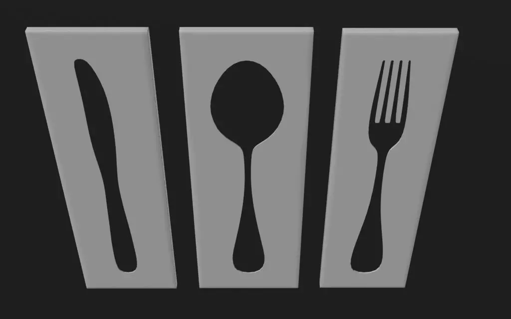 Kitchen Cutlery Carvings Free 3D model