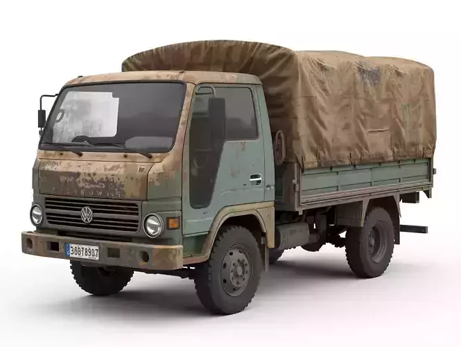Small Middle Eastern Cargo Truck Green Blue 3D Model
