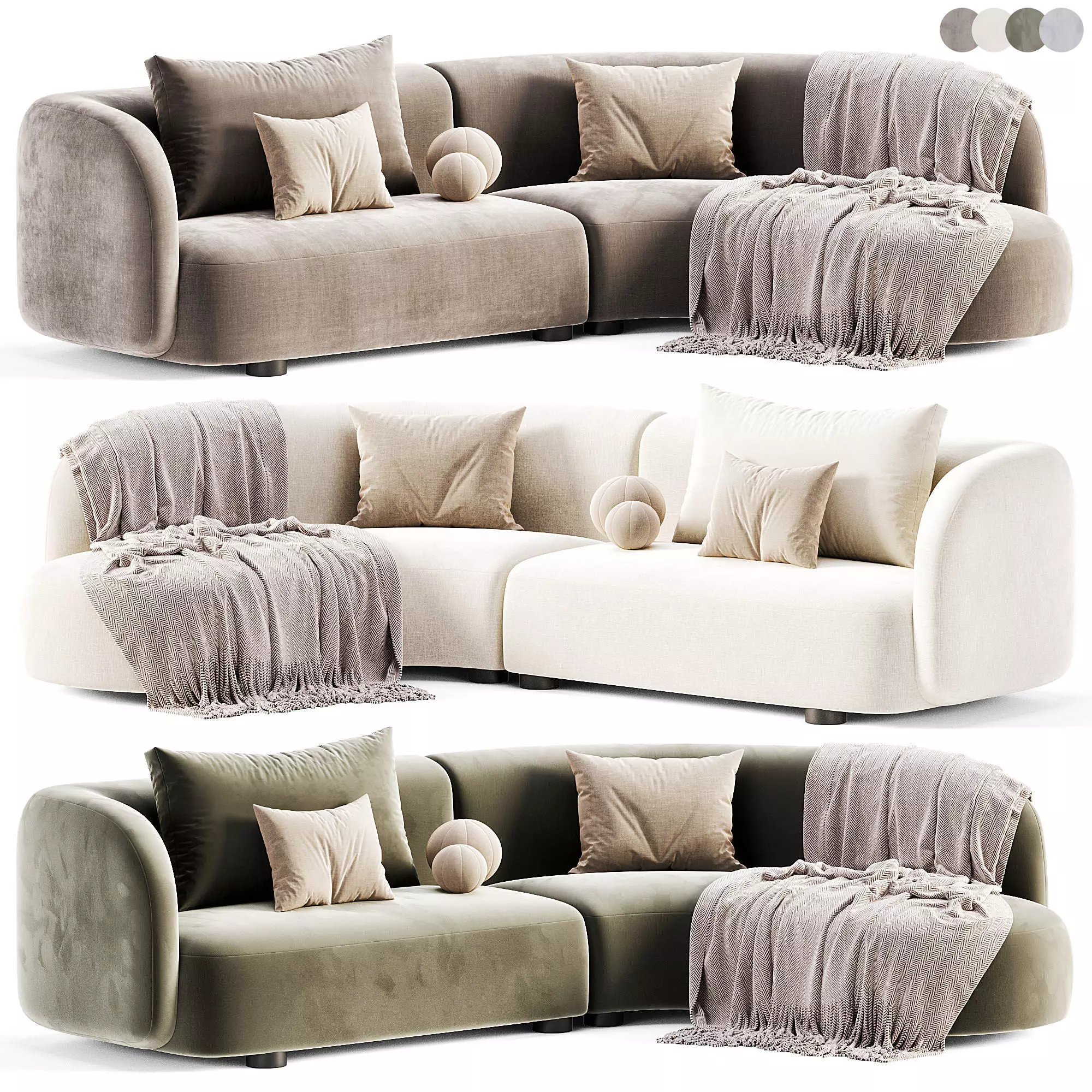 Corner Chaise End Sofa 3D model