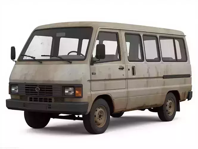 Middle Eastern Microbus Public Transport 3D Model