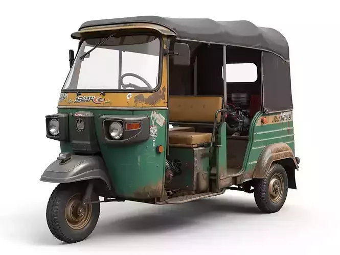 Middle Eastern Tuk Tuk Urban Transport 3D Model