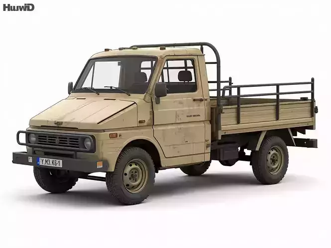 Small Middle Eastern Pickup Truck Tan 3D Model