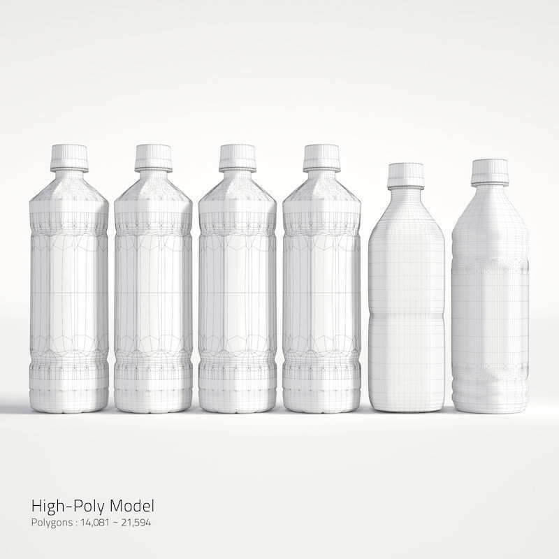 Plastic Bottle Collection Low-poly 3D model_3