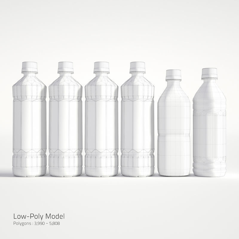 Plastic Bottle Collection Low-poly 3D model_5