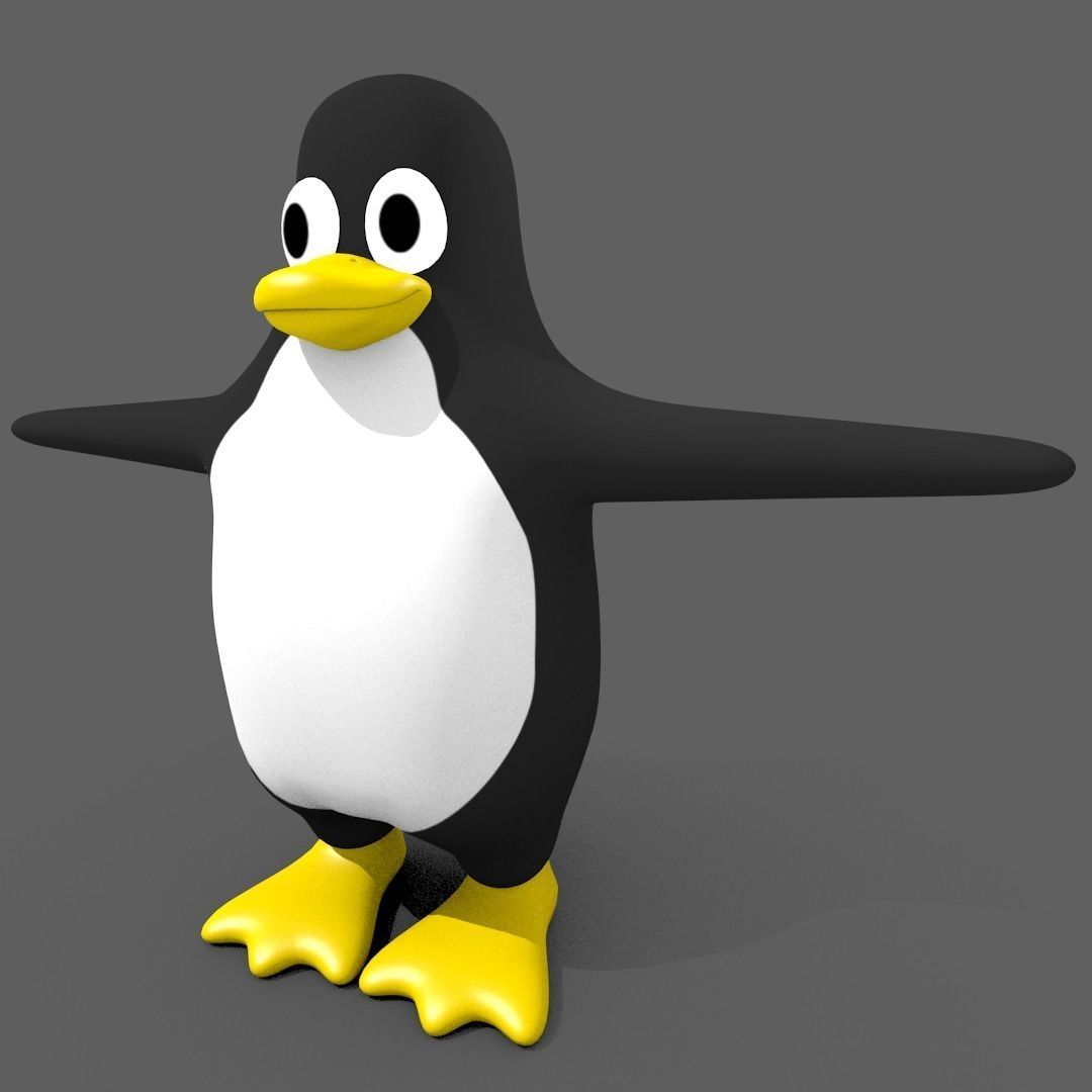 Linux TUX Penguin 3D model_2