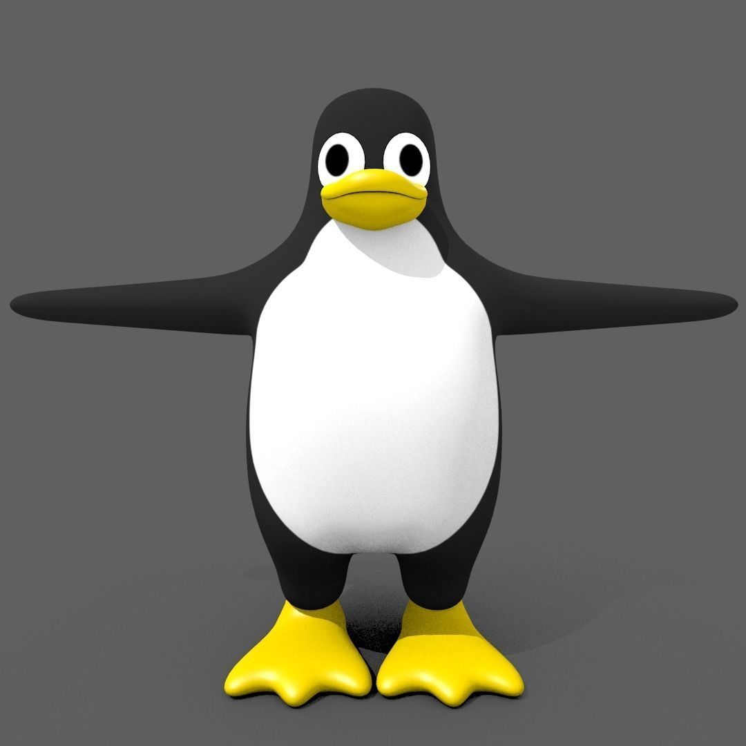 Linux TUX Penguin 3D model_1