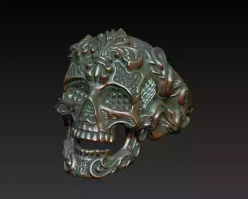 Skullring Filigree - skull ring Ornament 