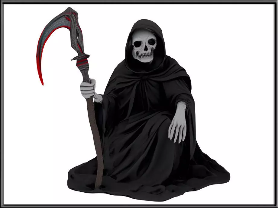 Sitting Grim reaper 07 Low-poly 3D model