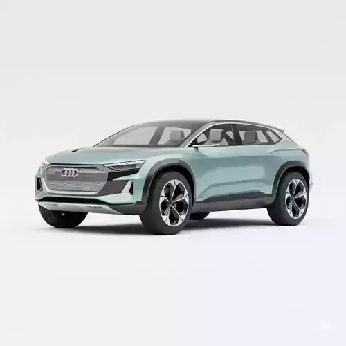Modern Electric Concept SUV Low-poly 3D model 5