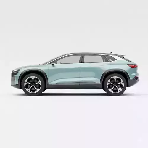 Modern Electric Concept SUV Low-poly 3D model 2