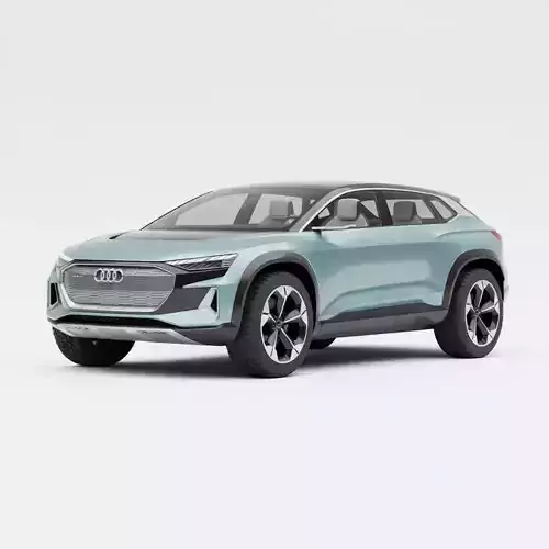 Modern Electric Concept SUV Low-poly 3D model 6