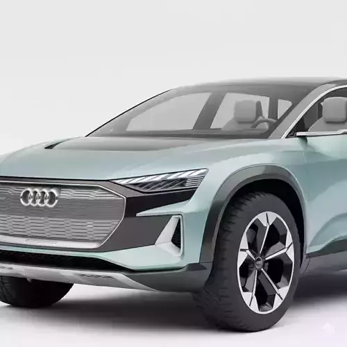 Modern Electric Concept SUV Low-poly 3D model 4