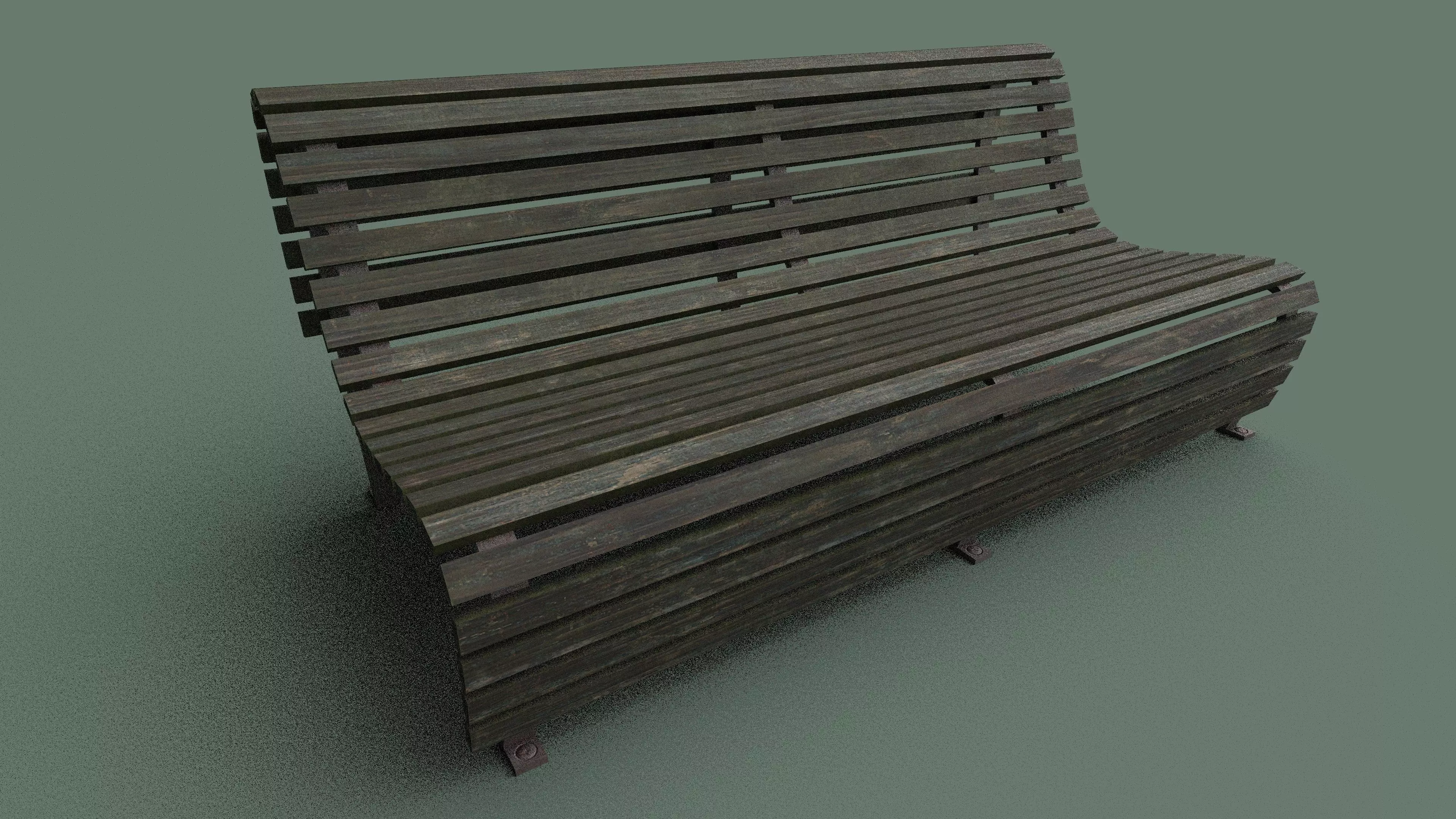 Park Bench 02 - Apocalyptic Low-poly 3D model