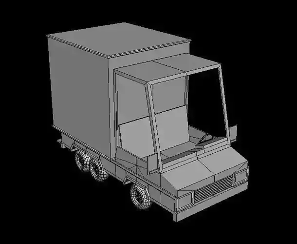 cartoon truck low poly Low-poly 3D model