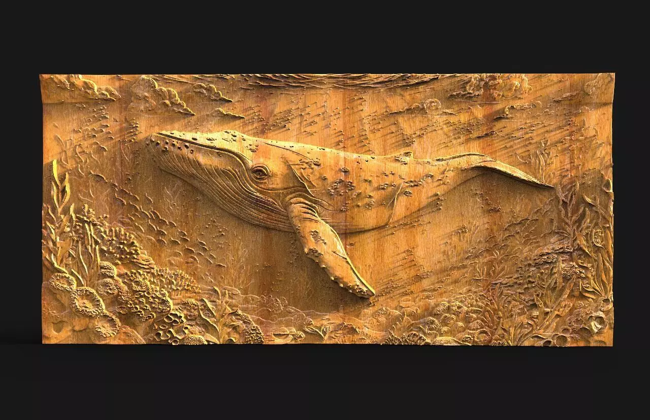 whale CNC STL 3D print model