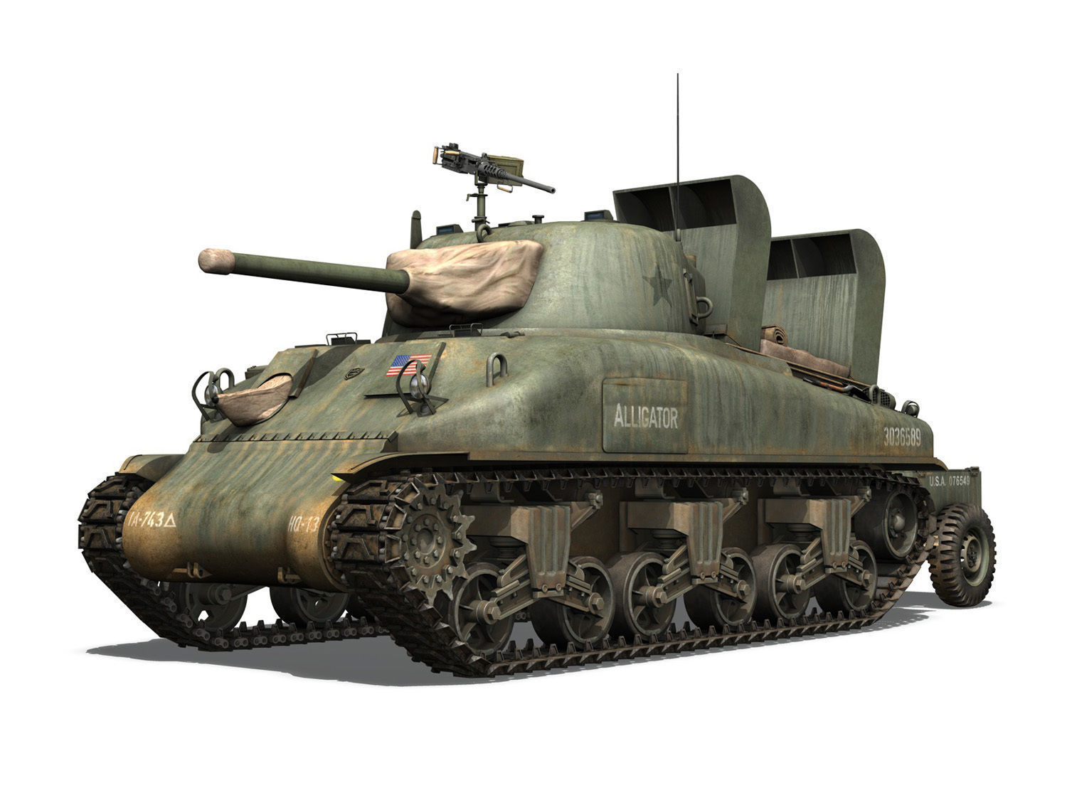 M4A1 Sherman - Alligator 3D model_1