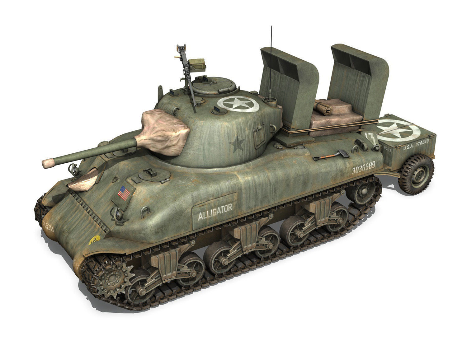 M4A1 Sherman - Alligator 3D model_2
