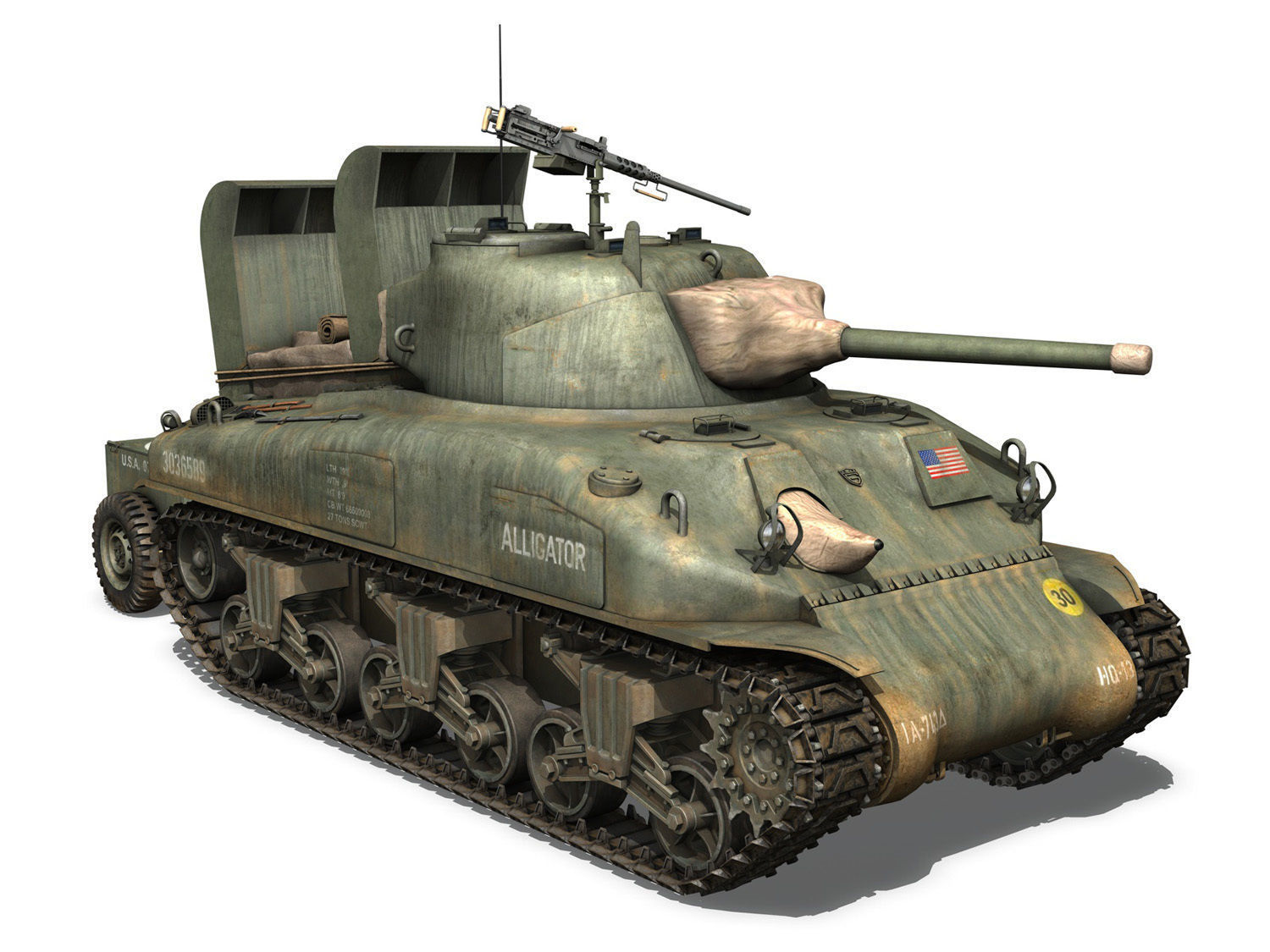 M4A1 Sherman - Alligator 3D model_8