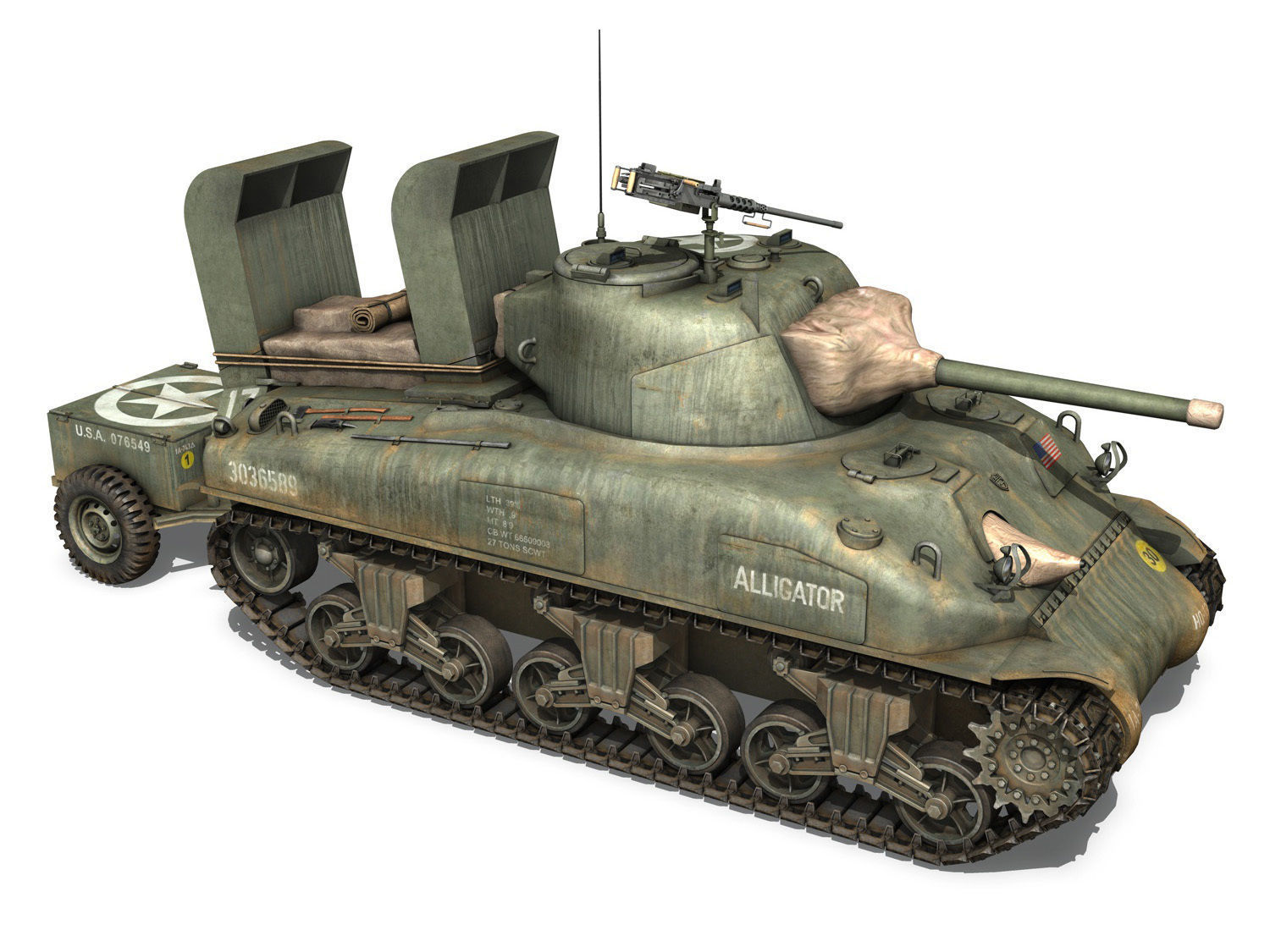 M4A1 Sherman - Alligator 3D model_7