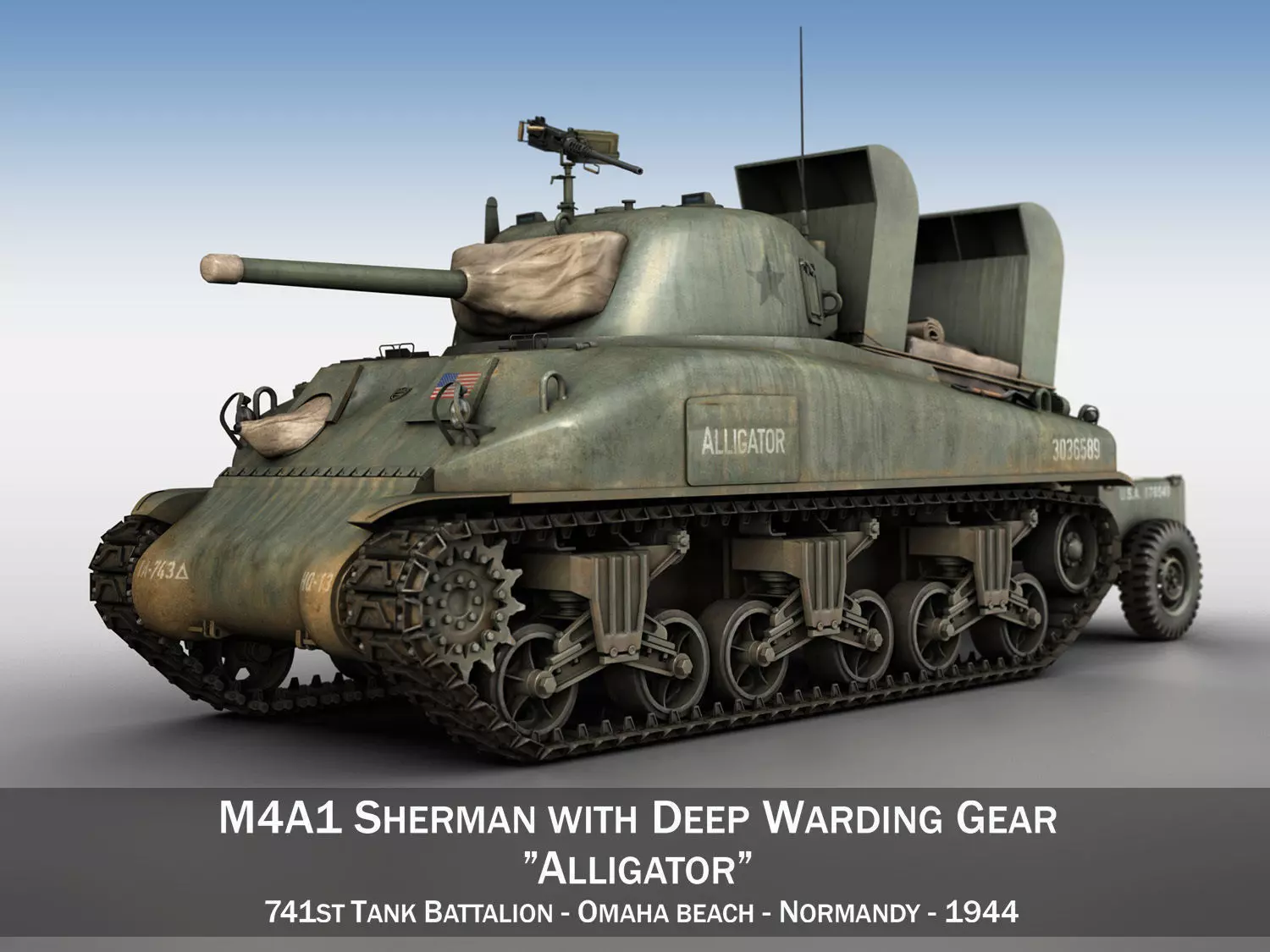 M4A1 Sherman - Alligator 3D model_0