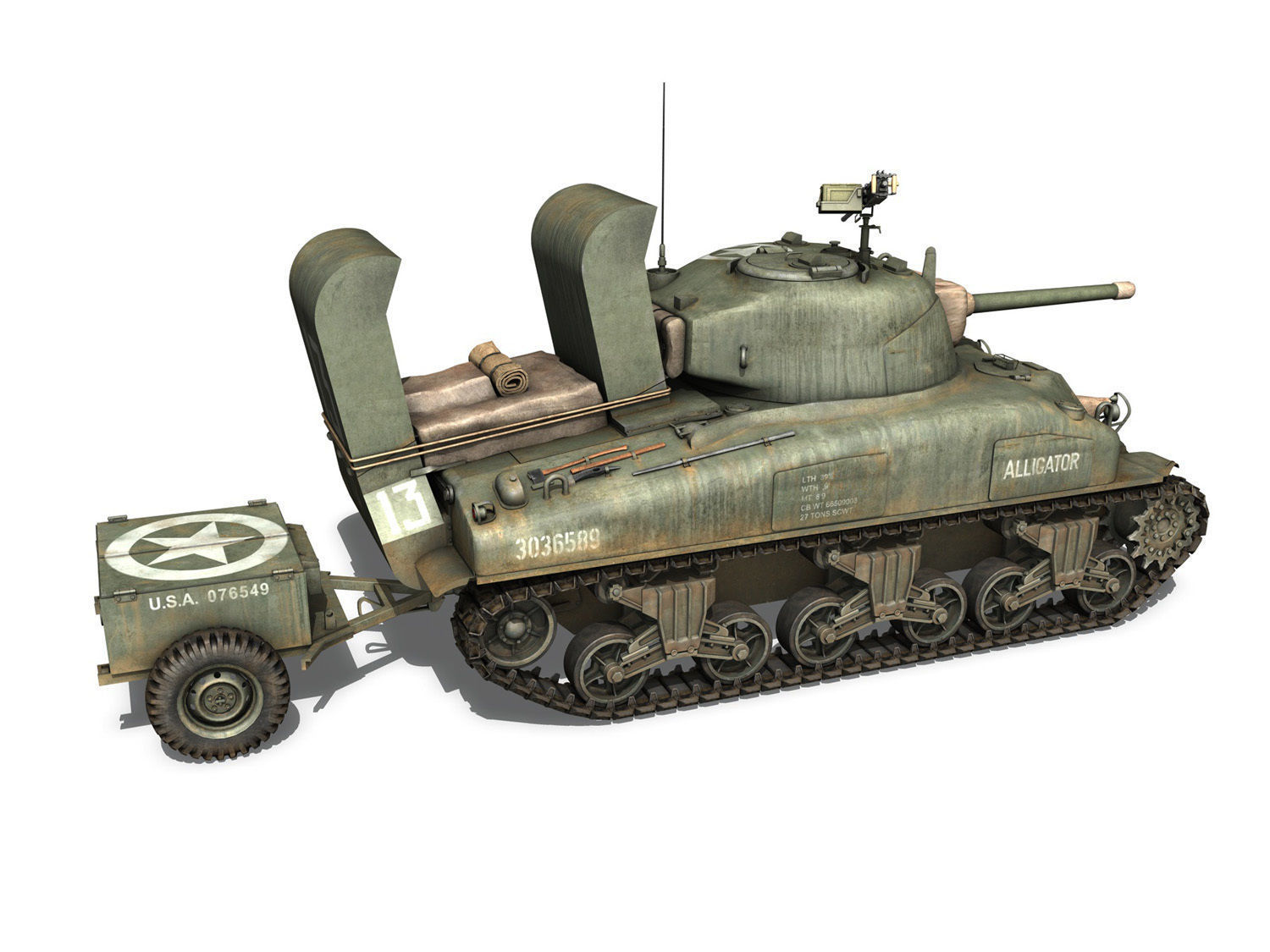 M4A1 Sherman - Alligator 3D model_6
