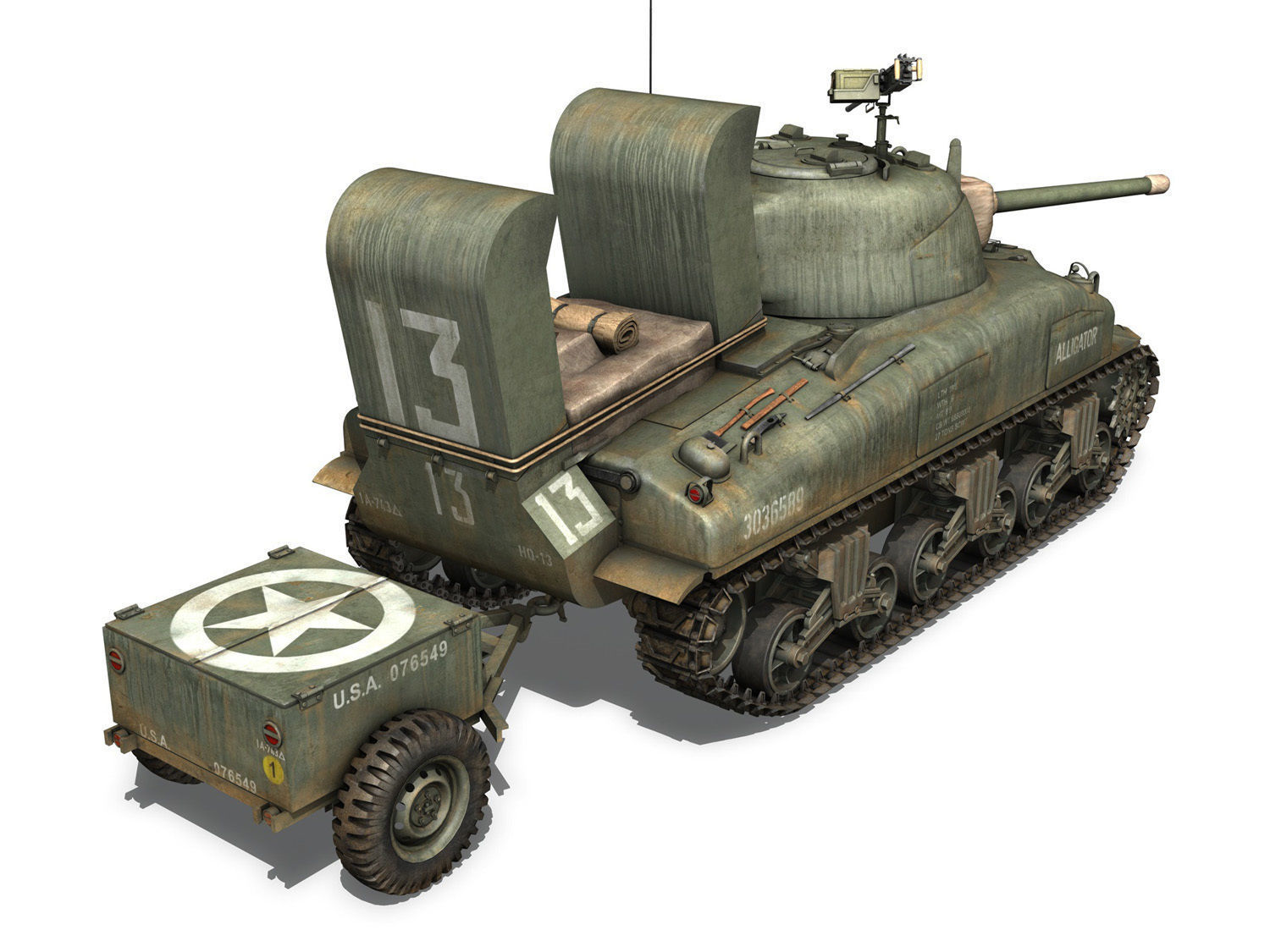 M4A1 Sherman - Alligator 3D model_5