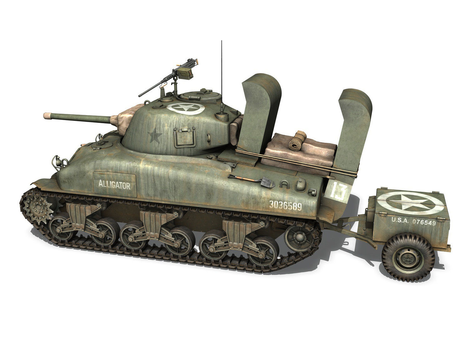 M4A1 Sherman - Alligator 3D model_3