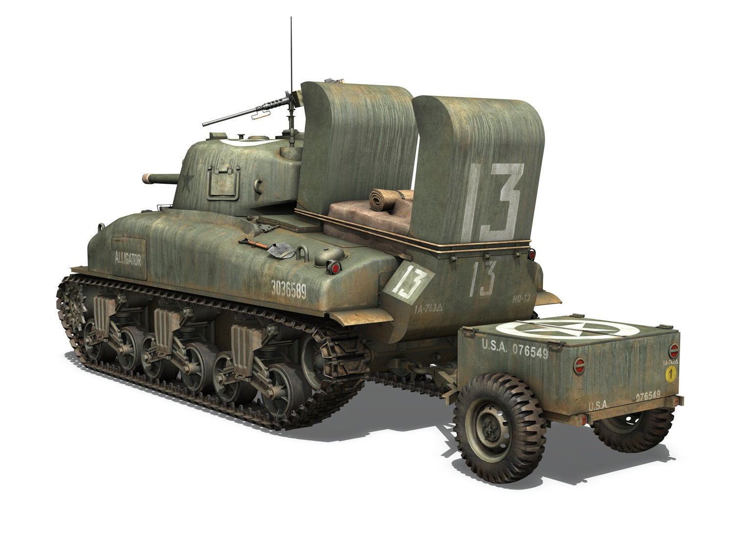M4A1 Sherman - Alligator 3D model_4