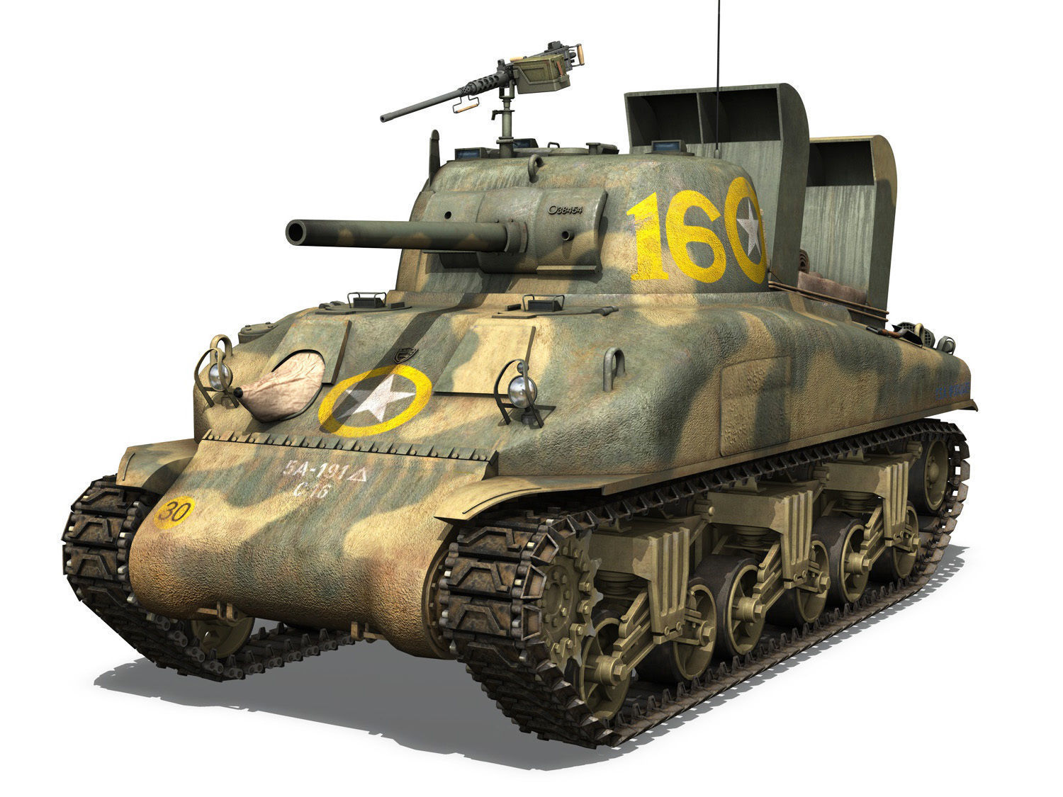 M4A1 Sherman - 16 3D model_1