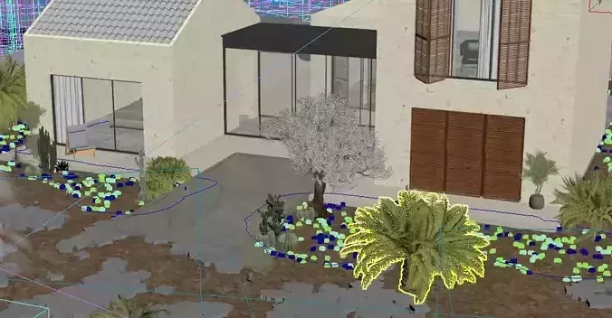 Desert Villa with Rough Stone 3D model 6