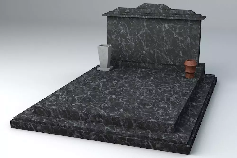 Large Marble Grave Lowpoly game Ready Low-poly 3D model