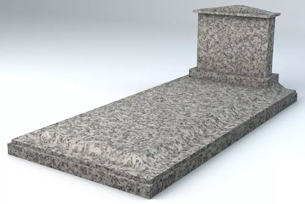 Small Marble Grave Lowpoly Game Ready Low-poly 3D model