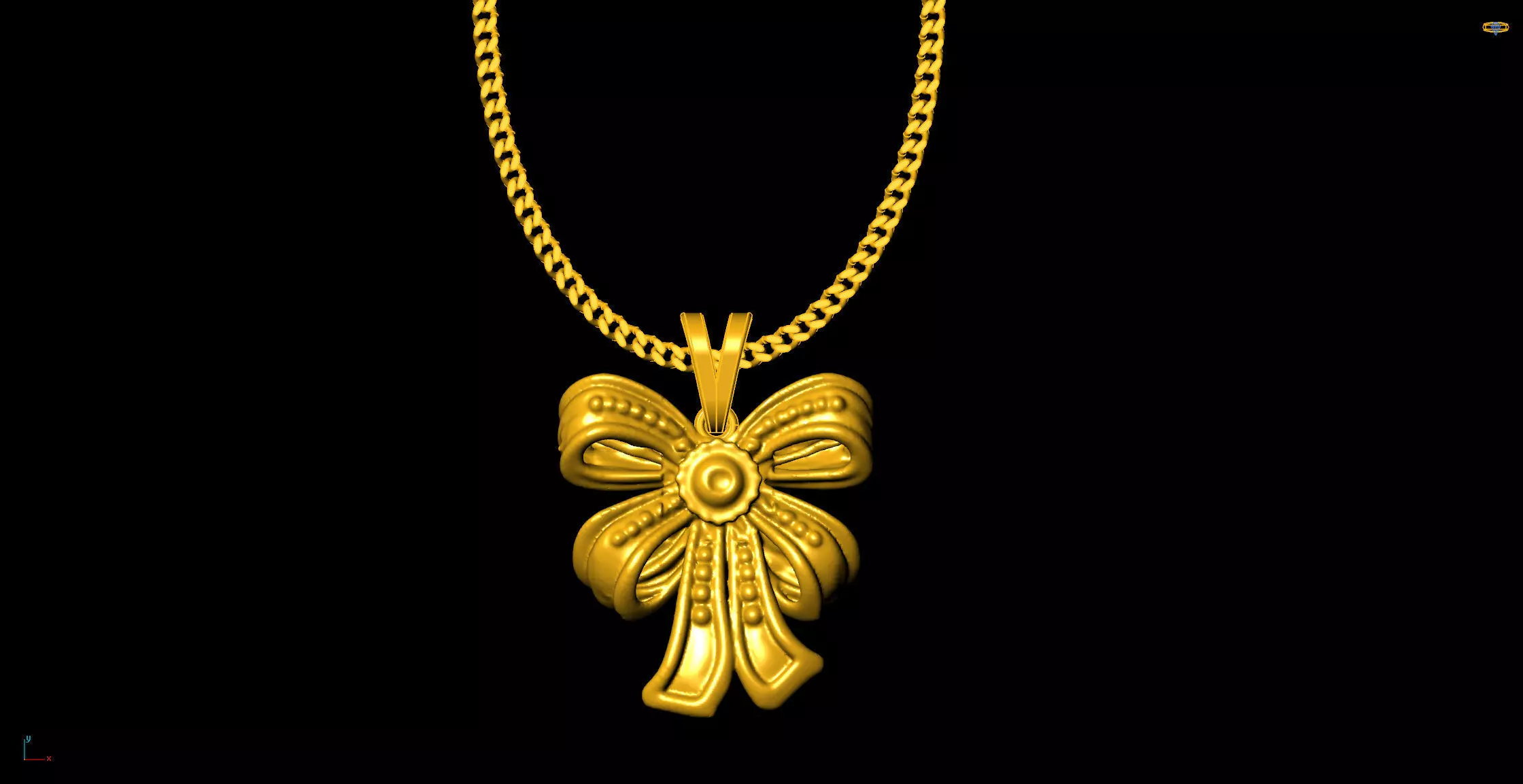 Bow pendant charms - one inch pendant Free 3D print model