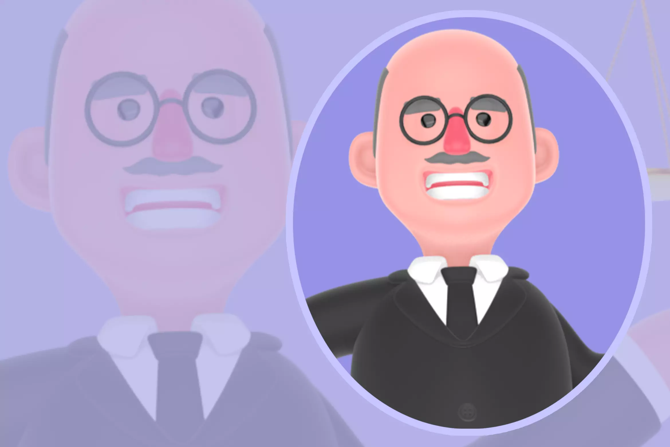 Stylized 3D Male Judge Character - Cartoon Law Balance 3D model