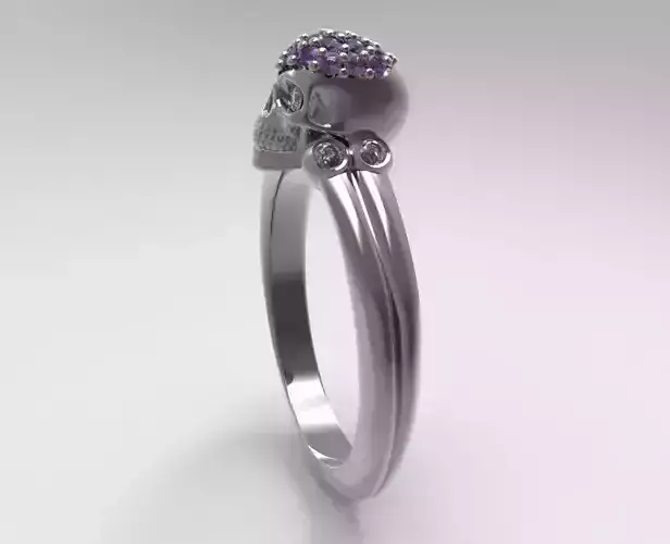 0519 Skull Ring - Stones 