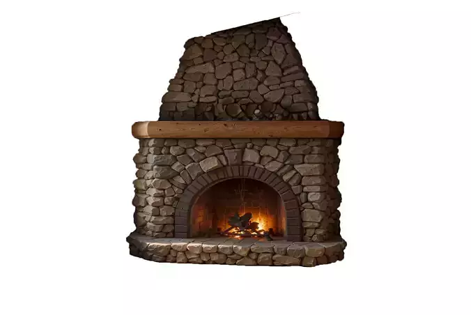 Rustic Log Cabin Fireplace