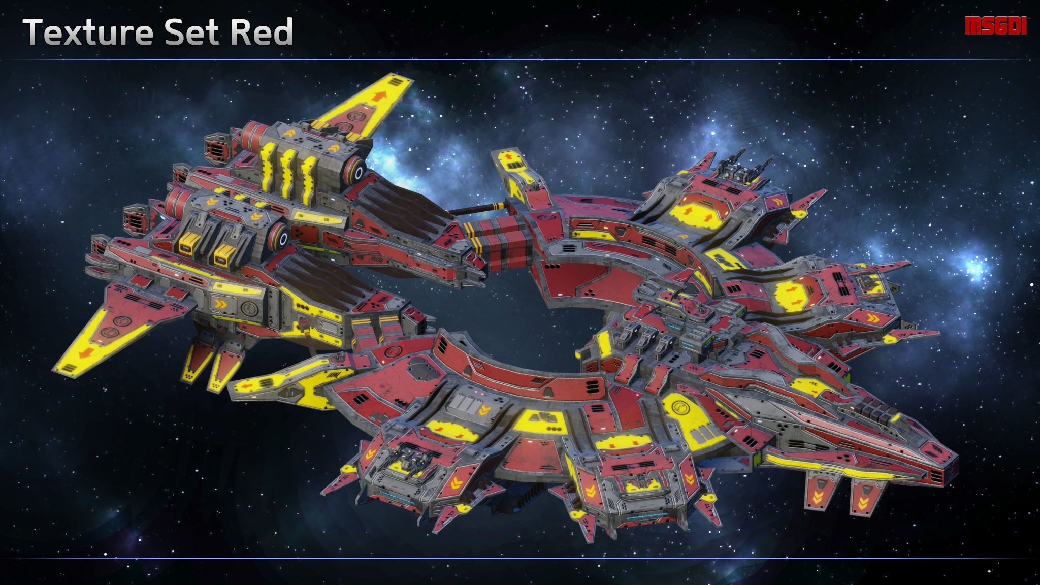 Spaceship Destroyer Olympus Low-poly 3D model_10