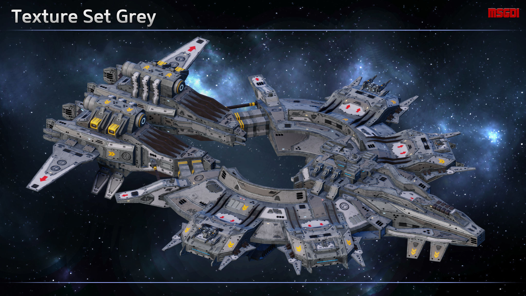 Spaceship Destroyer Olympus Low-poly 3D model_9