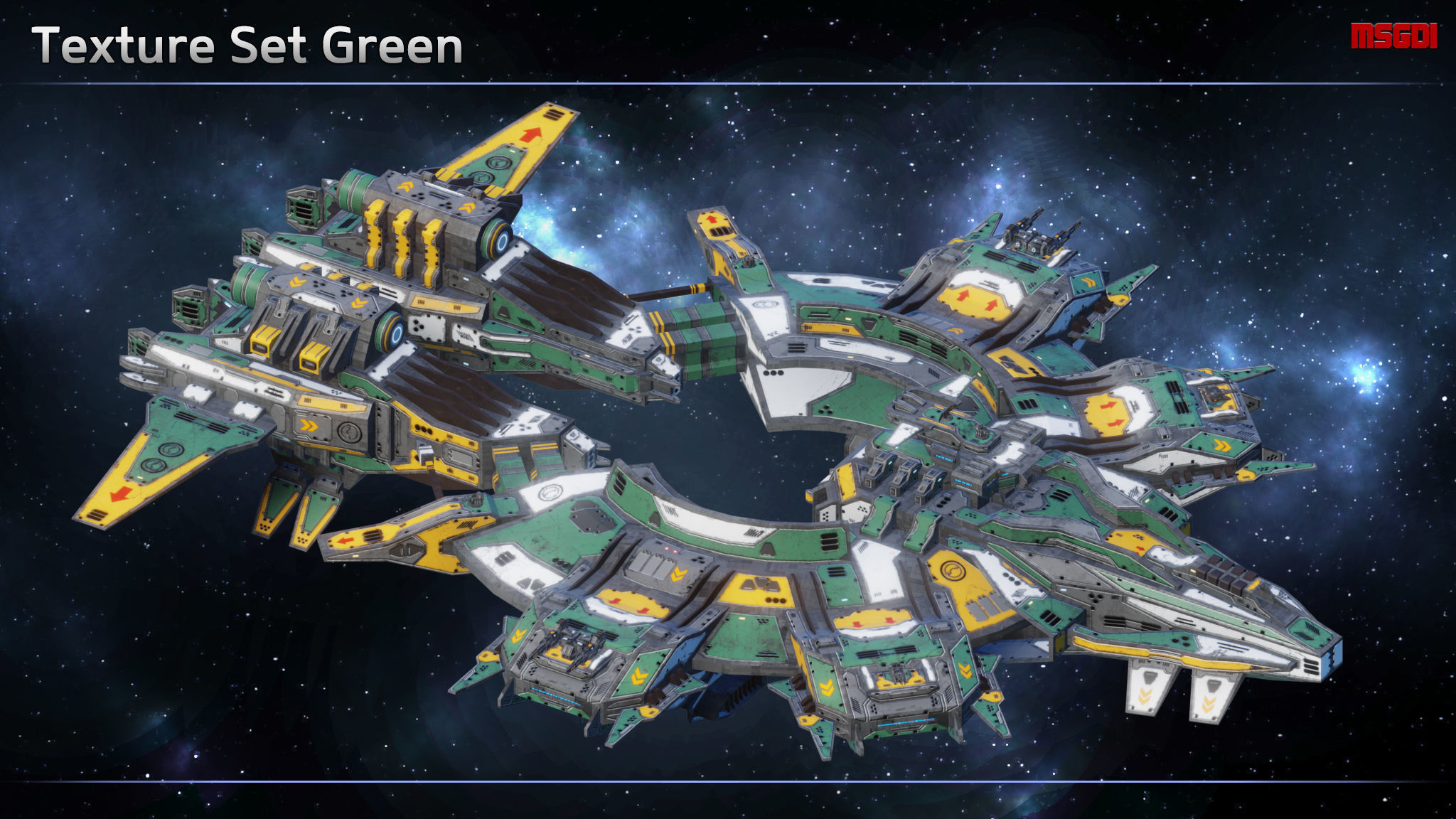Spaceship Destroyer Olympus Low-poly 3D model_8