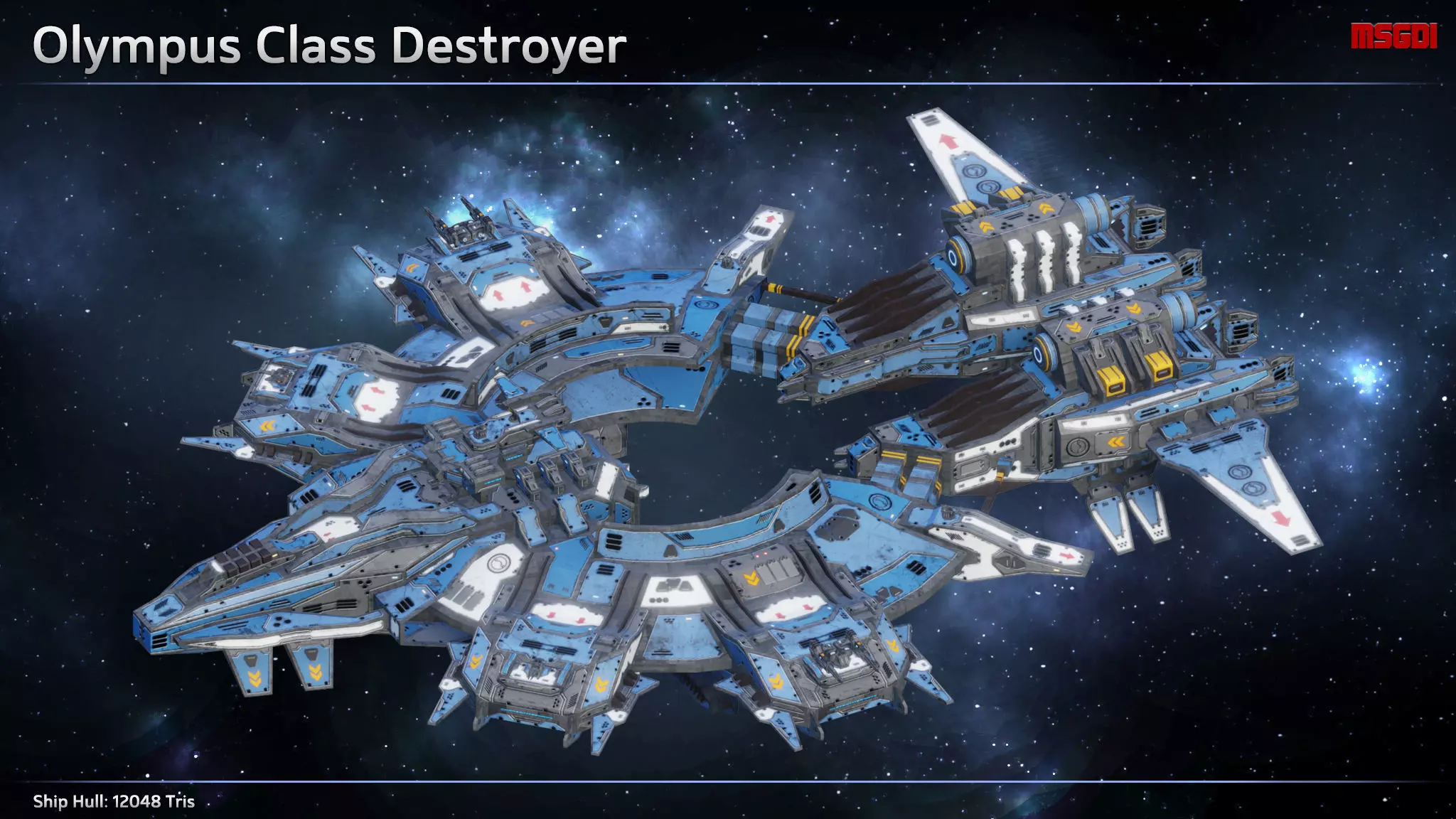 Spaceship Destroyer Olympus Low-poly 3D model_0