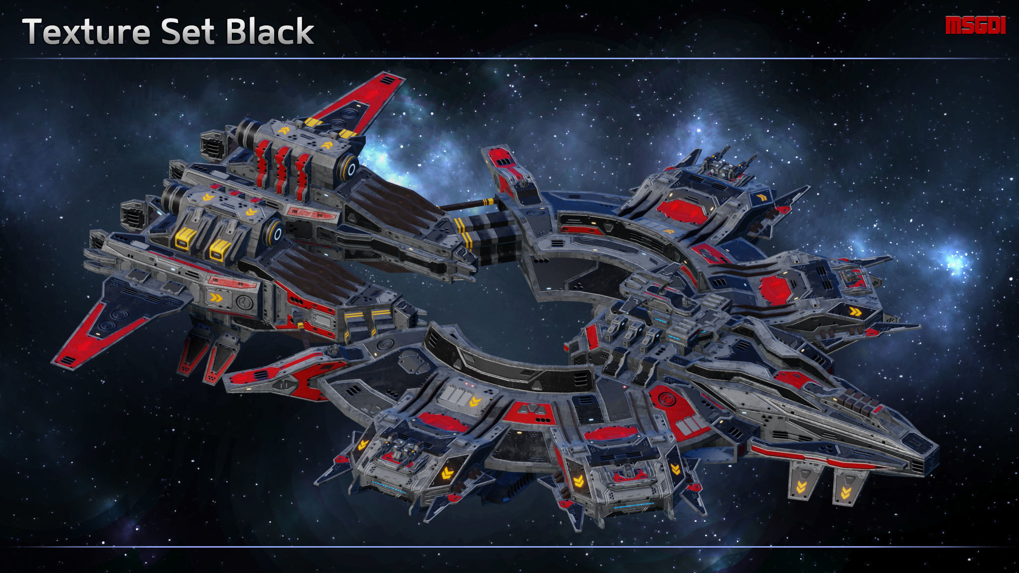 Spaceship Destroyer Olympus Low-poly 3D model_6