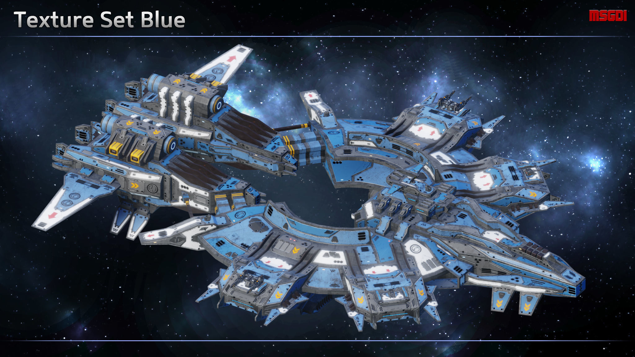 Spaceship Destroyer Olympus Low-poly 3D model_7