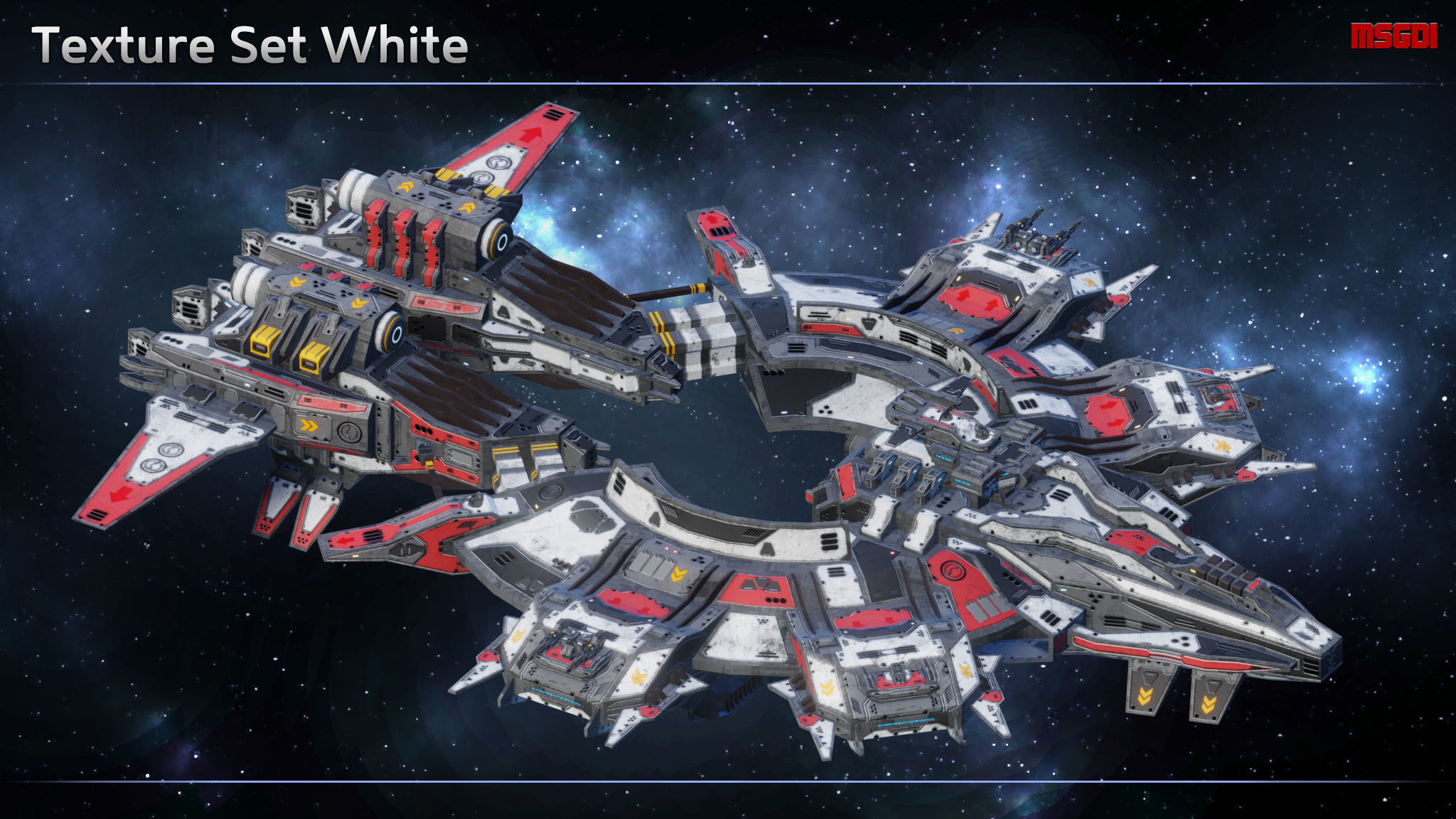 Spaceship Destroyer Olympus Low-poly 3D model_11