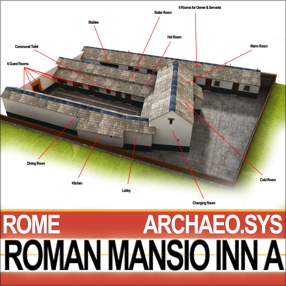 Roman Mansio Inn A 3D model_3