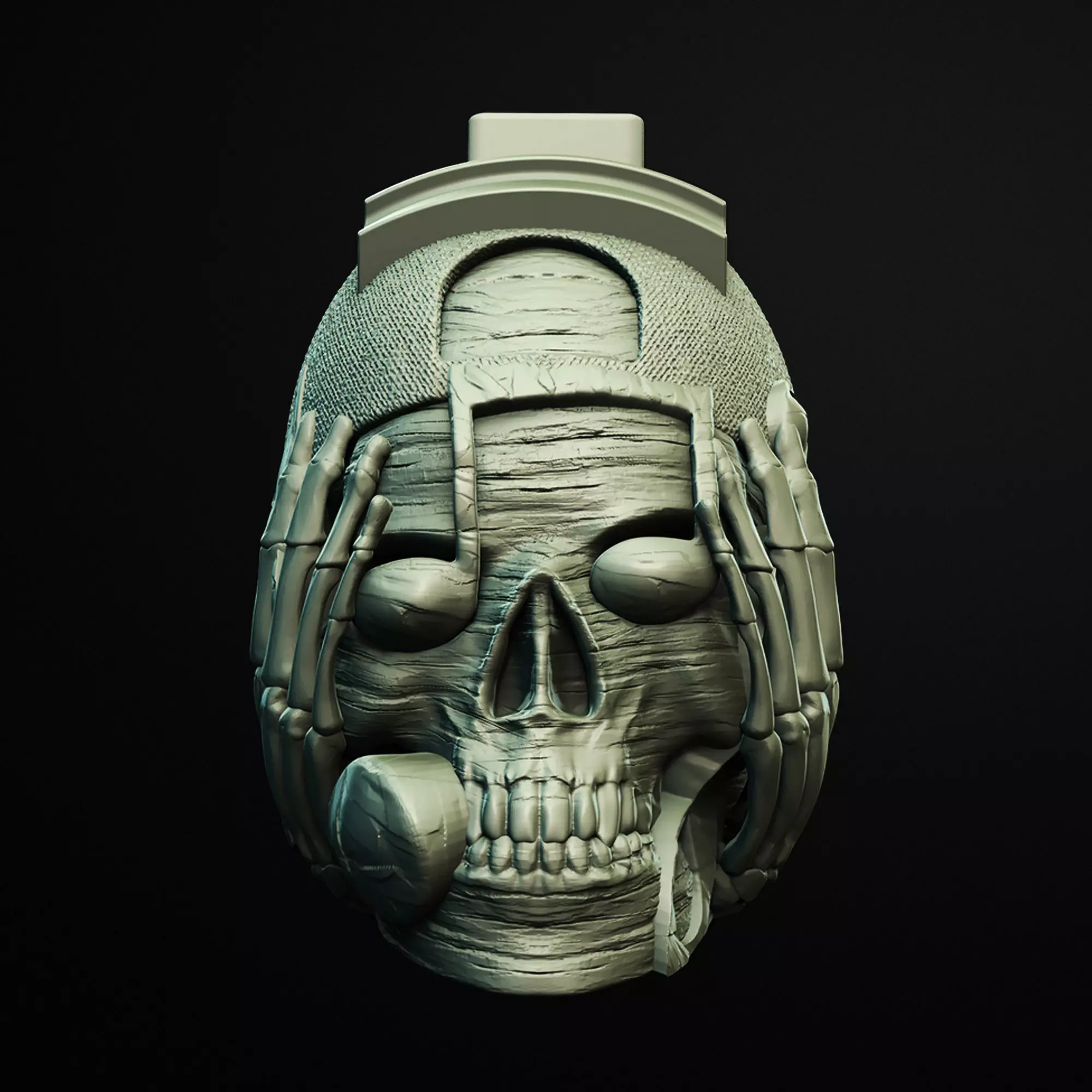 Musical Skull Desk Skull Headphone and Controller Holder 3D print model