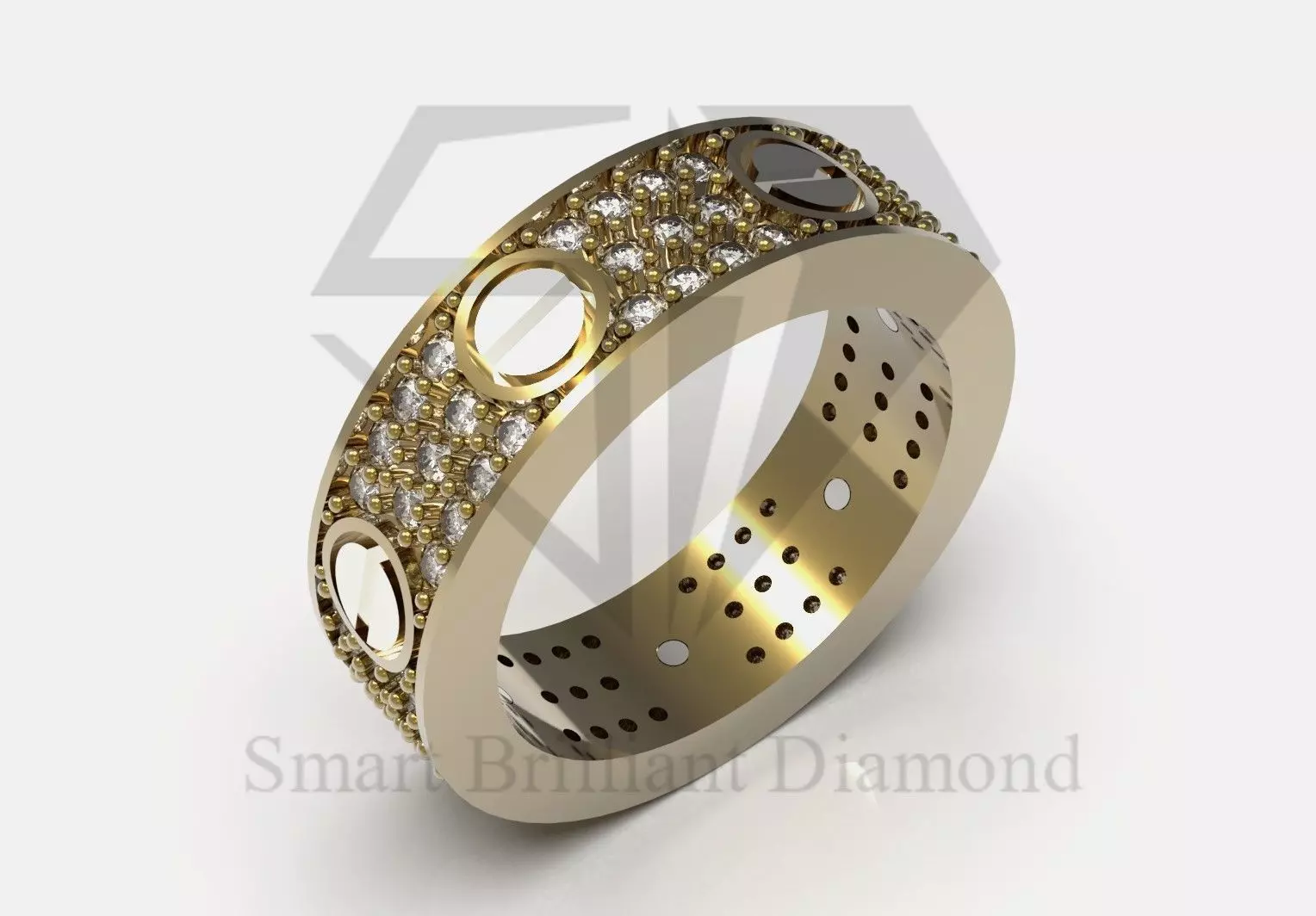 Luxury eternity cad jewelry ring model rr0069 3D print model