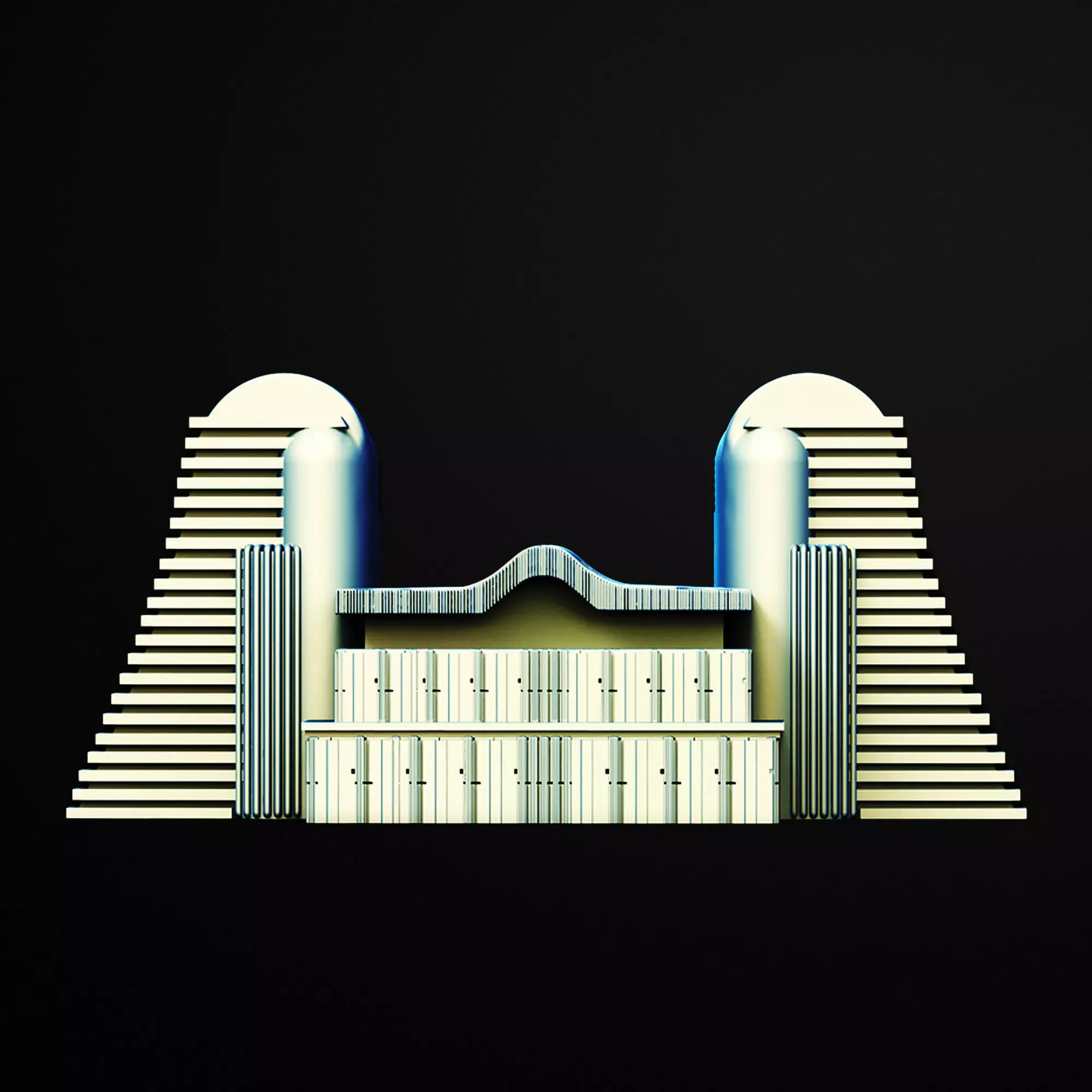 The Twin Arches Of Aeon Building Scifi 3D Printable STL File 3D print model