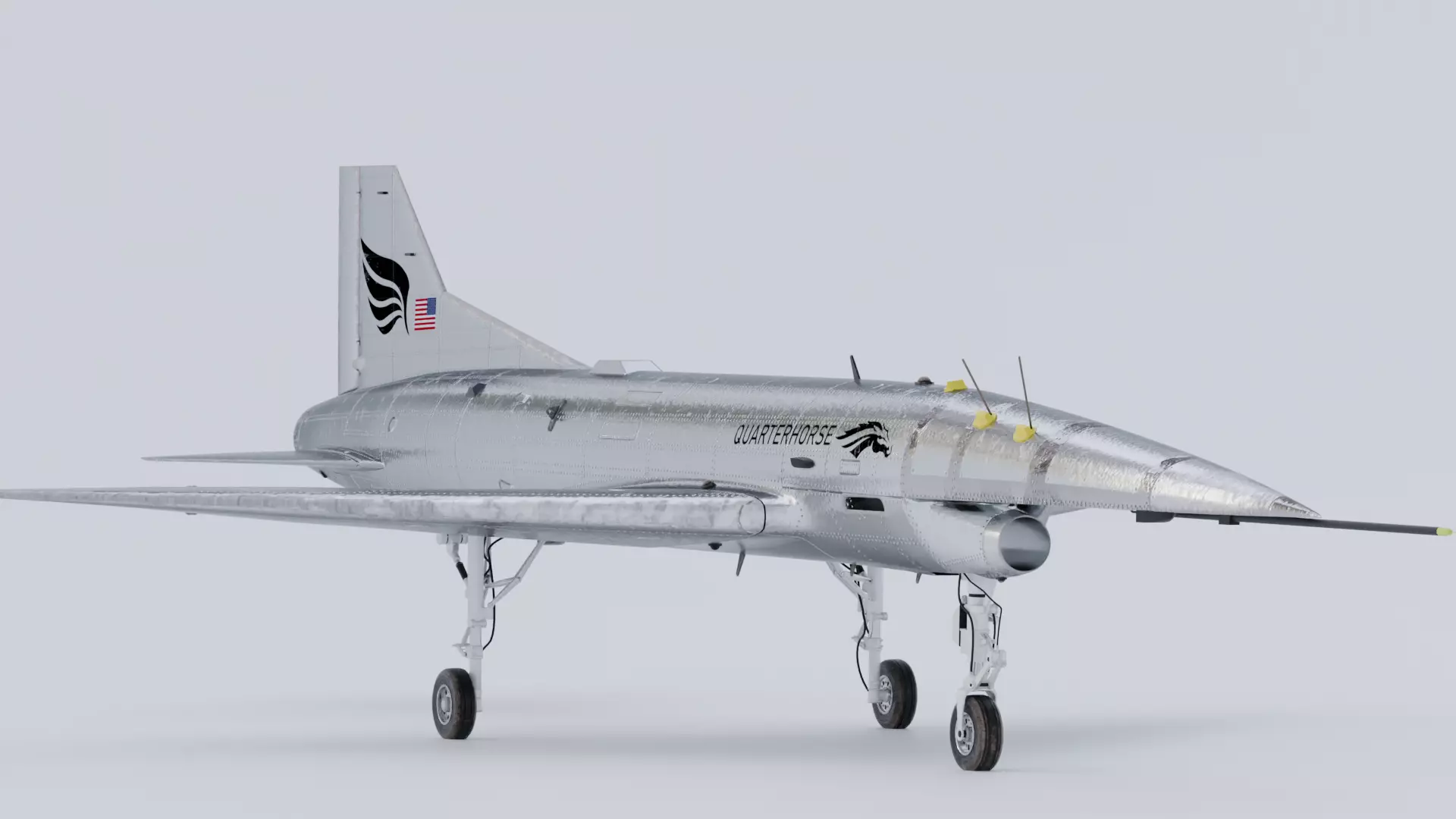 Hermeus Quarterhouse MK1 - The GHOSTLINER Low-poly 3D model