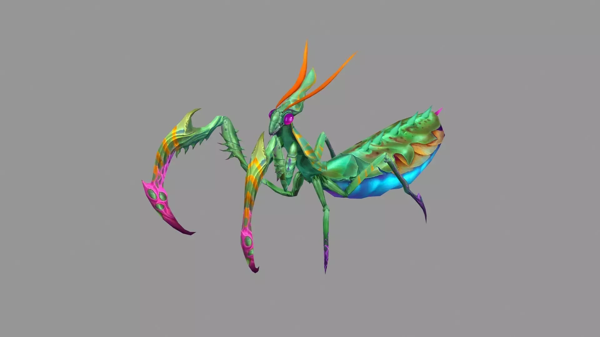 Cartoon Poisonous Mantis Monster Low-poly 3D model