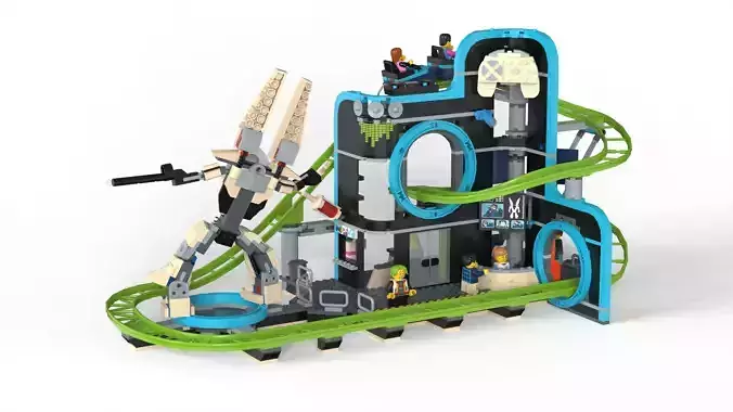 Roller-Coaster Park Set 3D model